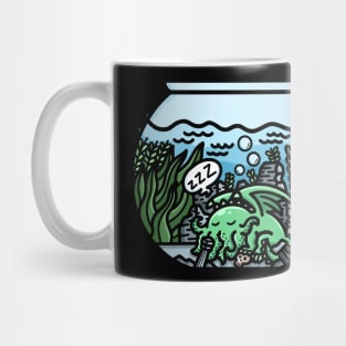 Cthulhu's Fishbowl Dream: A humorous take on the Great Old One Mug